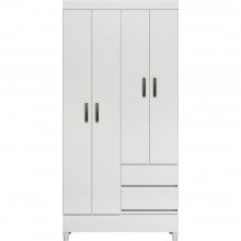 Guarda Roupa 4 Portas 2 Gavetas Branco